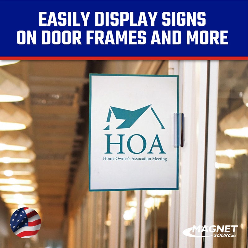 Master Magnetics Magnetic Sign Holder Pack - Magnetic Sign Holders for Door Frames, Metal Shelves, Whiteboards - Powerful Magnet - Retail EZ Grip Holder - 3" L x 1" W x 0.75" H - 25-Pack - Image 3